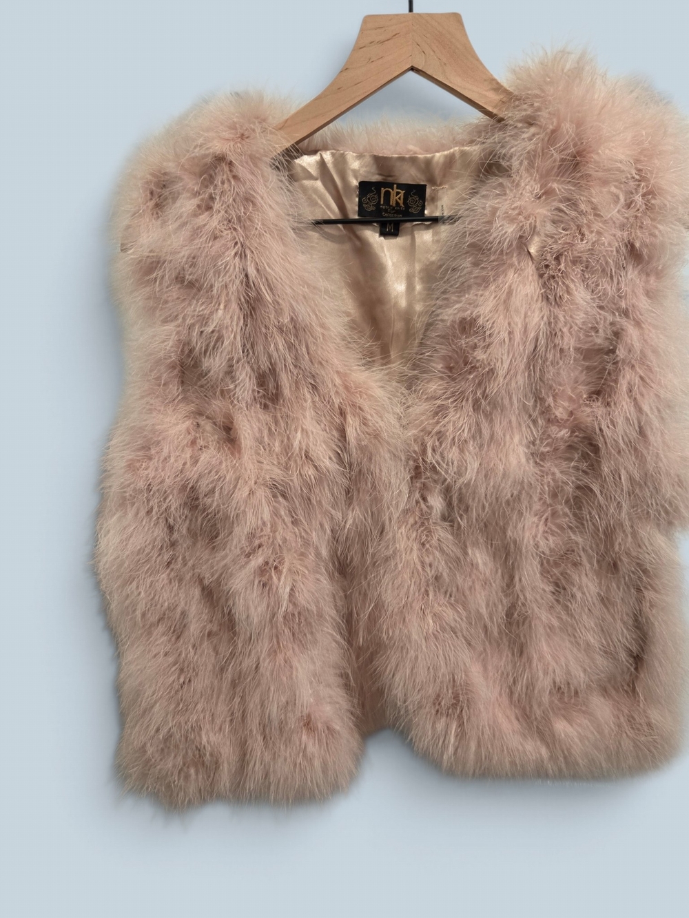 Metric Knit Faux Fur Collection Feather Soft Pink Women's Vest
